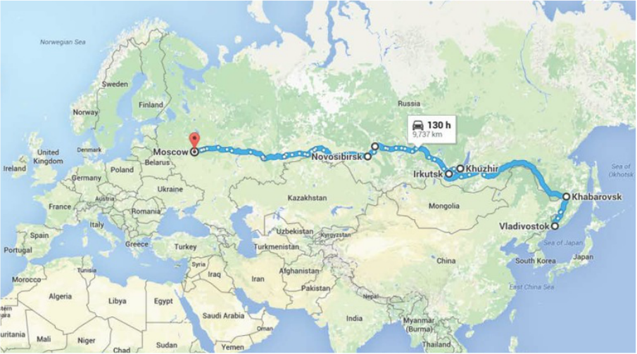 实际上这铁路是几乎横贯俄罗斯东西两端,东起於符拉迪沃斯托克(海参崴图片